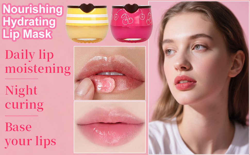 Bee Lip Balm Honey Pot,Hydrating & Prevention Dry and Cracked Lip Scrub