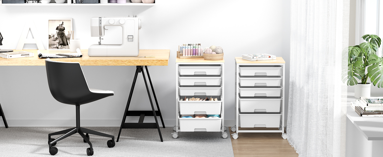 Utility Cart with 5 Drawers