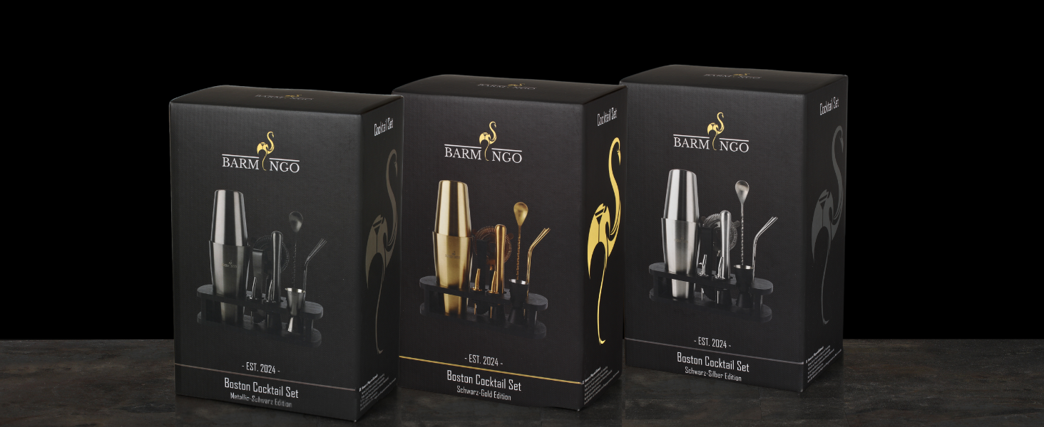 BARMINGO Stainless Steel Cocktail Set 11Piece 825 ml Boston Cocktail