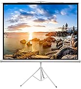 PERLESMITH Projector Screen with Tripod Stand 100 Inch - Height Adjustable Projector Stand 4K 3D ...