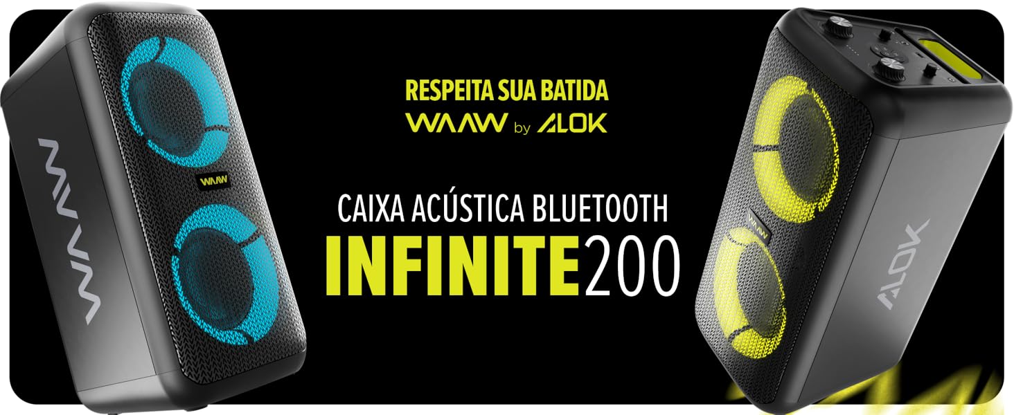 caixa de som bluetooth infinite 200 waaw by alok