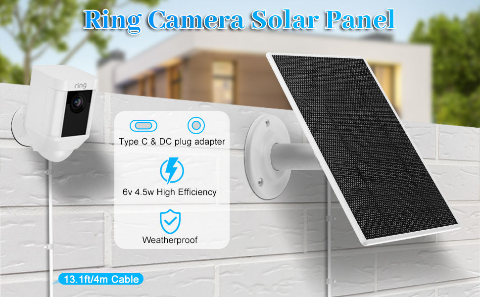 Camera Solar Panel Charger, Compatible with Ring Spotlight