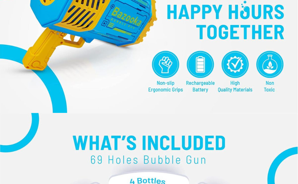 mack + millie Bazooka Bubble Gun Machine Automatic Bubble