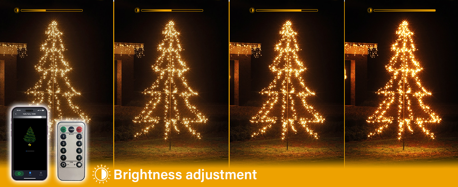 Cluster Christmas Lights Outdoor with Dimmer App Control,3M 8 Modes