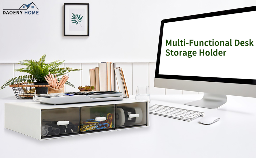 Desk OrganizerStackable Desk Drawer Organizer, Plastic Storage Drawers