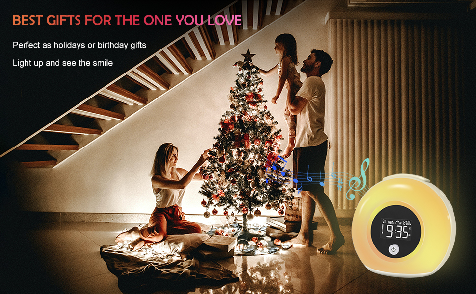 Uplayteck Wake Up Light Alarm Clock Kids Night Light Alarm Clock with