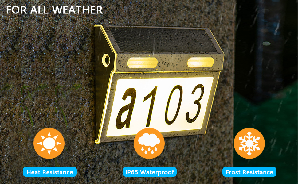 Solar House Numbers for Outside Modern Stainless Steel