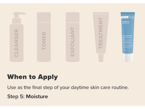 Use SPF 30 as the final step of AM skin care routine.