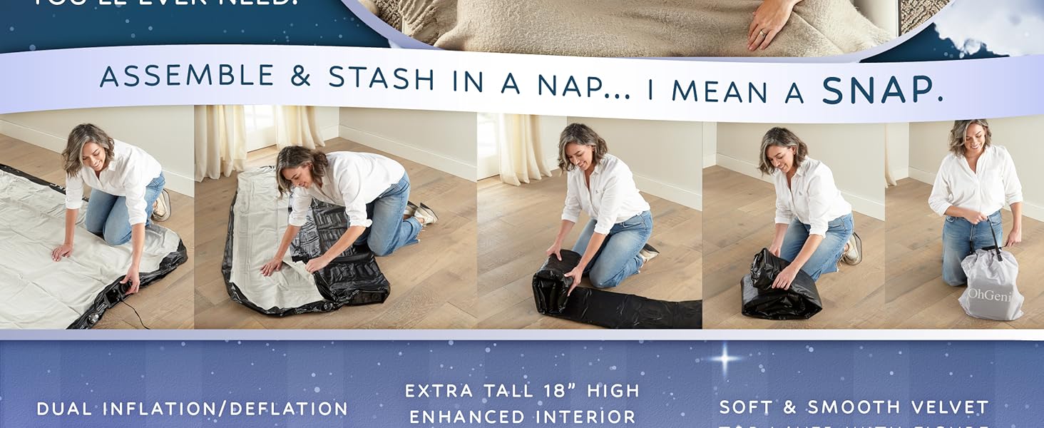 OhGeni Twin Air Mattress with Built in Pump, Blow Up