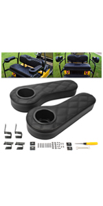 Folding golf cart armrest black