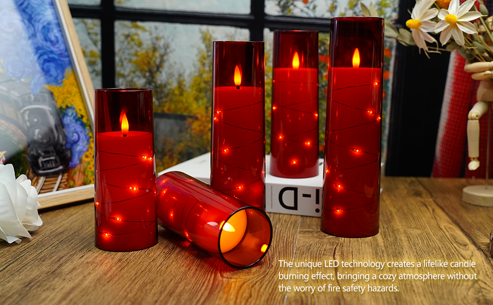 Nimiko Flickering Flameless LED Candles,Battery Operated