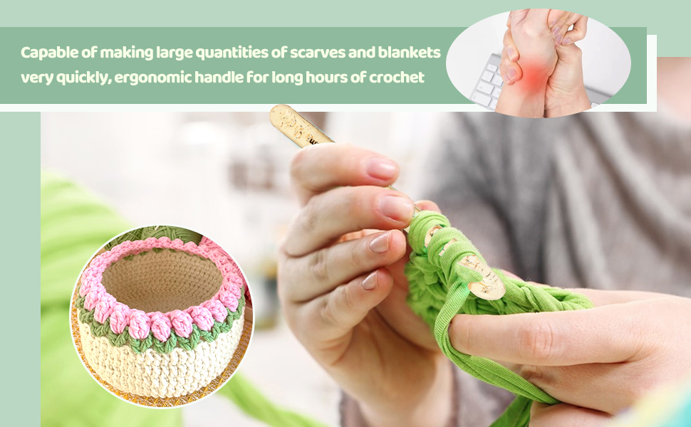 SUVSOON 25mm Large Crochet Hook Knitting Crochet Handle, Ergonomic