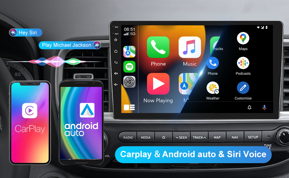 2G+32G Wireless Carplay 10.1" Android 11 Car StereoDouble