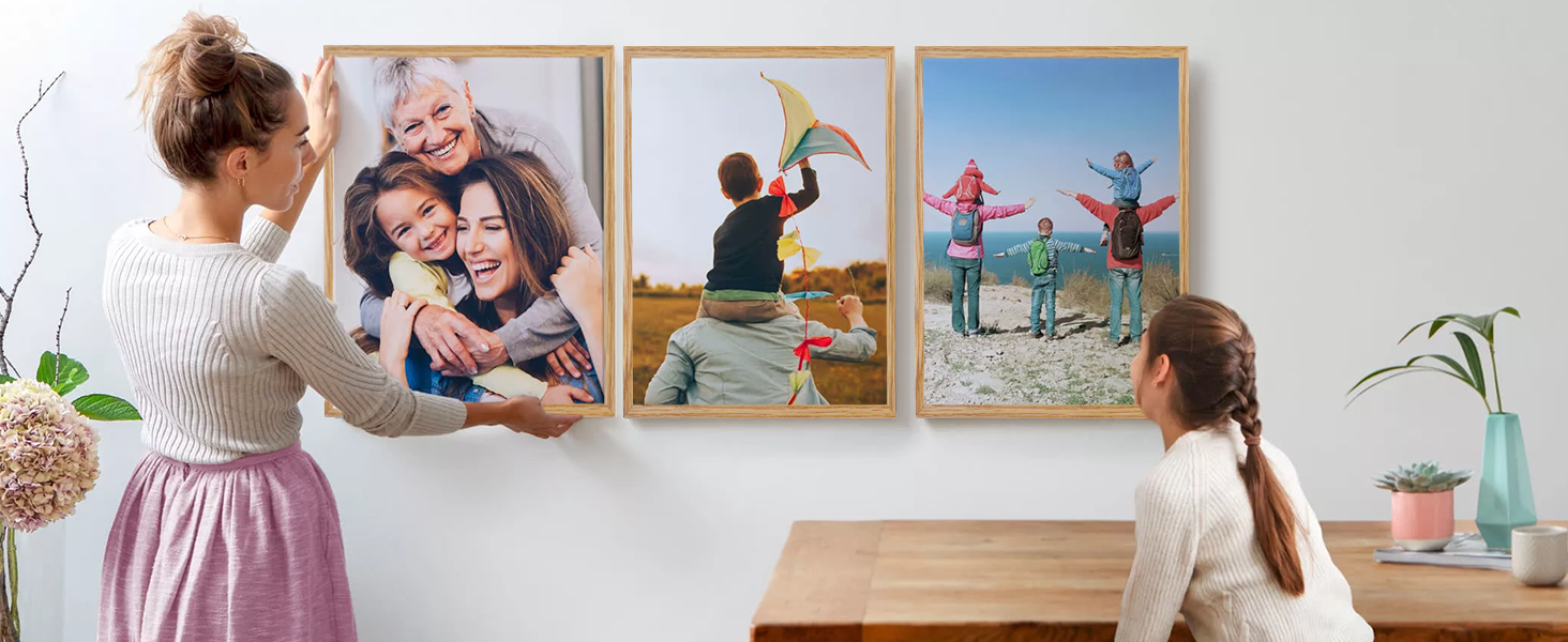 Heimlove 16x20 Oak Wood Picture Frame,Oak Poster Frame