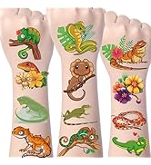 Gameza Reptile Temporary Tattoos Decorations - 240+ Reptile Party Favors Tattoo Sticker Safari An...