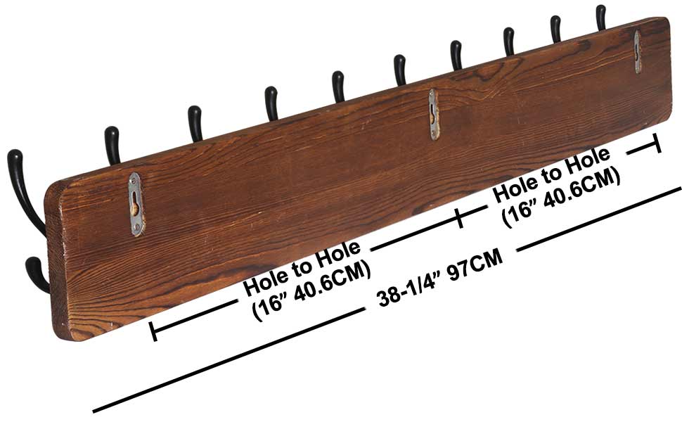 Dseap Coat Rack Wall Mounted 10 Hooks, 97cm Long, Heavy Duty Wooden