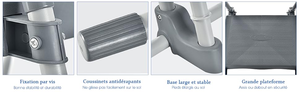 RELAX4LIFE Échelle De Piscine Hors Sol Avec Structure Acier Hauteur 122cm, Patins Antidérapants Sur 6 Pédales, Échelle Double Sécurité Pour Piscine Avec Plate-Forme Amovible 15 1