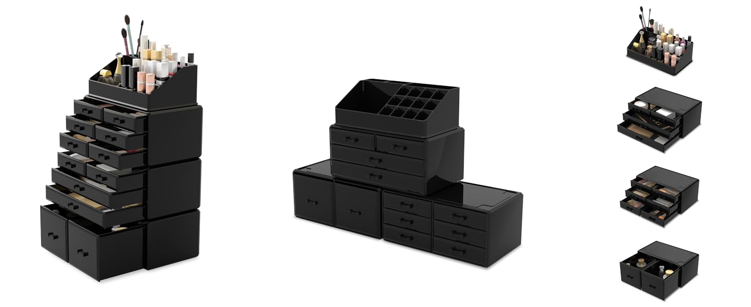 READAEER Makeup Cosmetic Organizer Storage Drawers Display Boxes Case