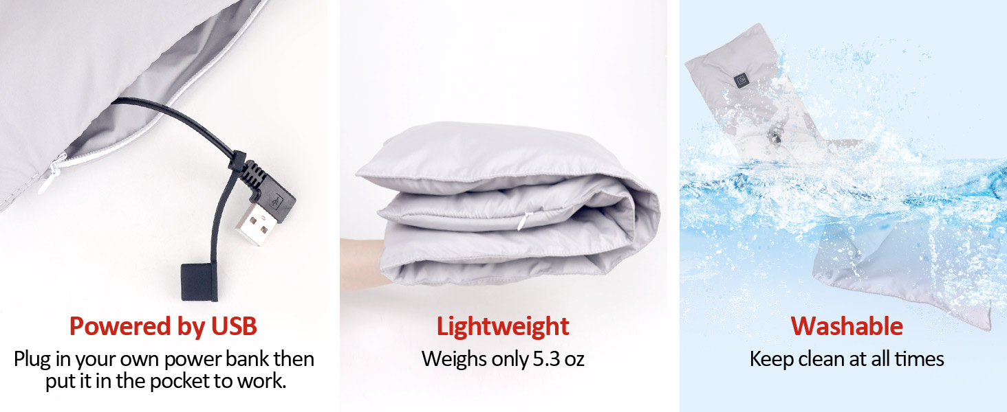 Comfheat USB Heated Scarf, Electric Neck Heating Pad Wrap for Pain Relief, Thermal Hot Compress