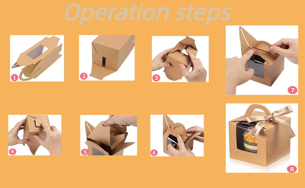 50PCS Cupcake Boxes,Individual Cupcake Boxes with Handle,Single Cupcake