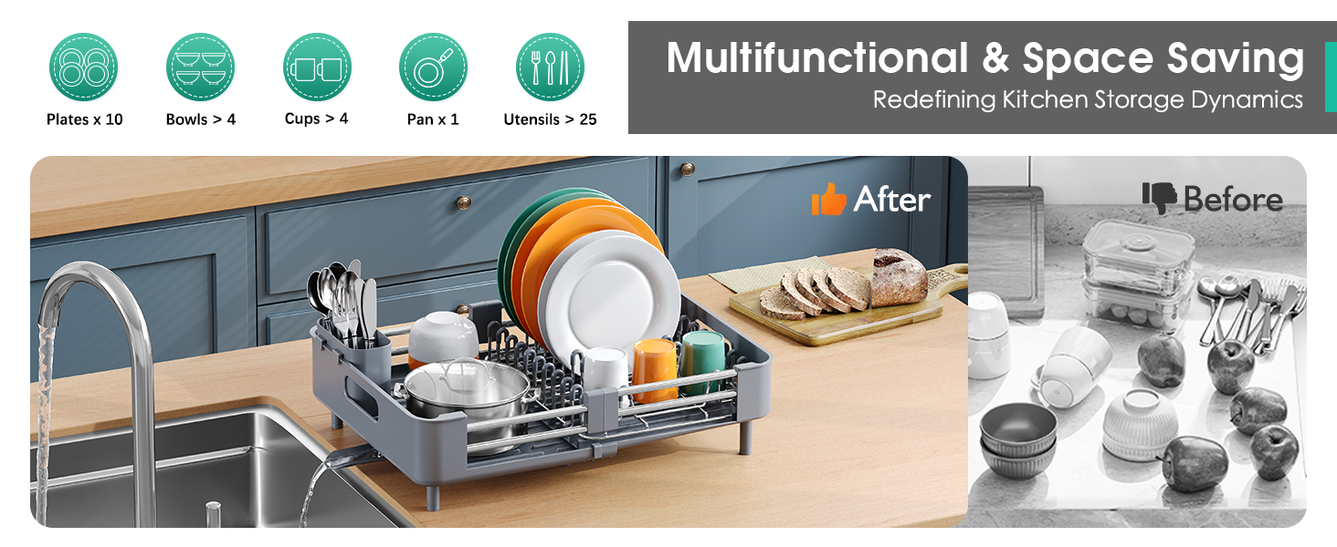 dish drying rack for kitchen counter