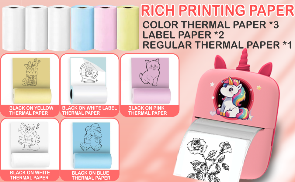 Oskeray Portable Thermal Printer, Mini Stick Printer, Bluetooth Pocket Printer