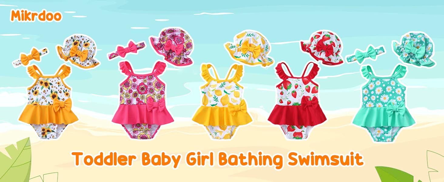 Baby Girl Swimsuit Ruffled Bikini Tankini Swimsuit Infant Swimwear One Piece Bathing Suits