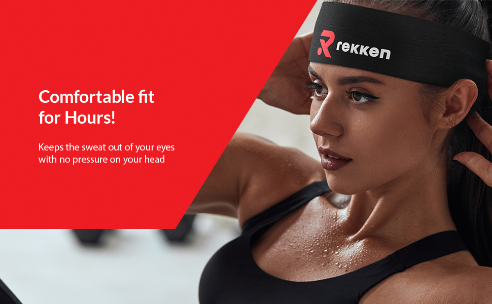 REKKEN Sports Headbands for Men & Women Workout Exercise