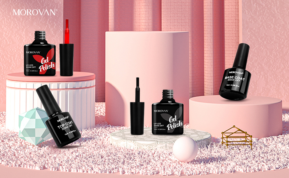 Morovan Red Black Gel Nail Polish Kit Gel Nail Polish