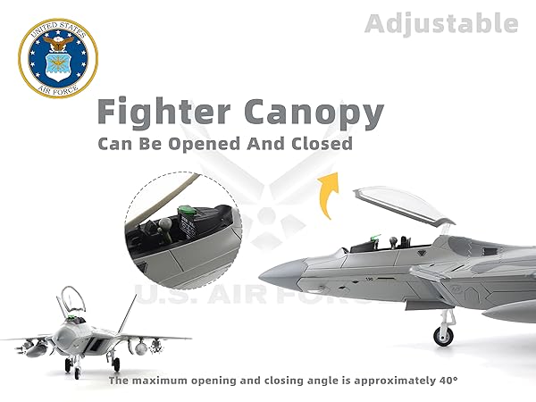 HOTTOYS US AIR FORCE F22 黒人タイプ CMO Military Fighter Alloy Die Cast Model, 1/200 Scale F-22A