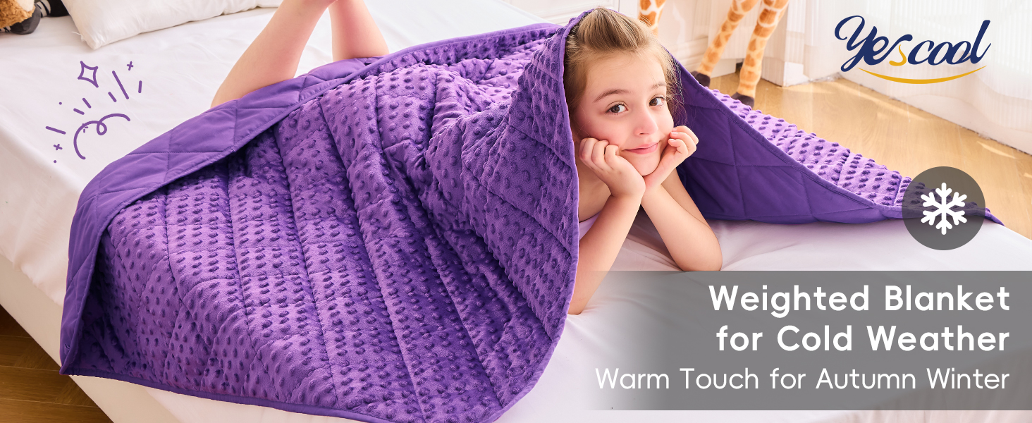 yescool Weighted Blanket Kids 5 lb Purple Warm Weighted