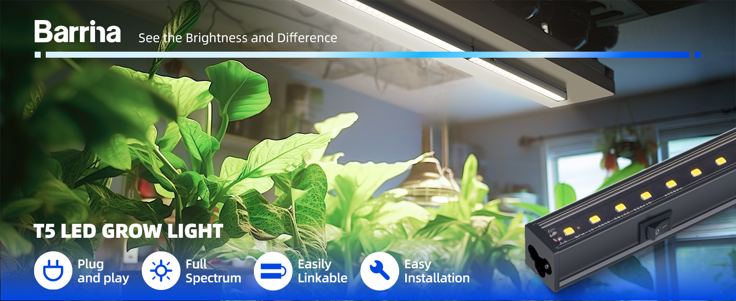 Barrina Grow Light, T5 Plant Light for Indoor Plants, Full