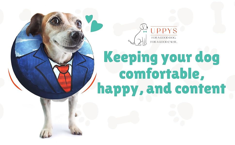 UPPYS Small Dog Donut Collar Inflatable Dog Cone