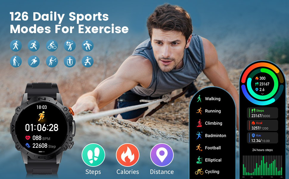 LIGE Smart Watch for Men, 1.43" AMOLED HD 360mAh Smartwatch with