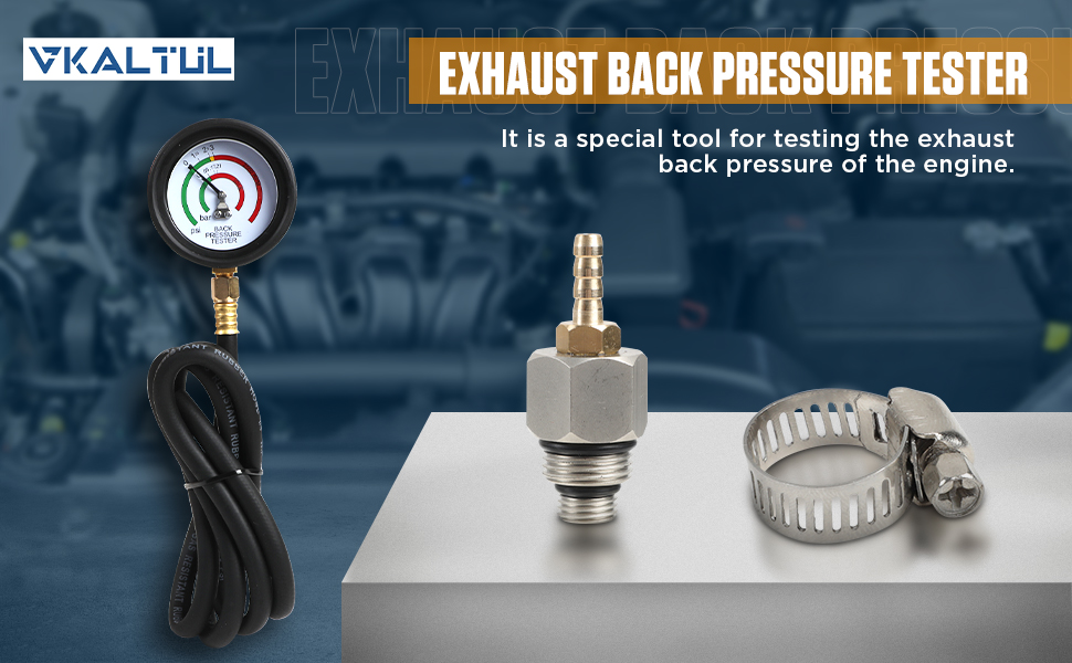 VKALTUL Exhaust Back Pressure Tester,Exhaust Back Pressure Gauge,Fuel
