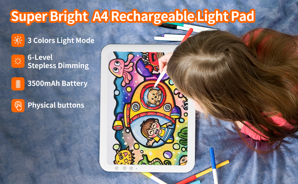 Wireless Rechargeable A4 LED Light Pad