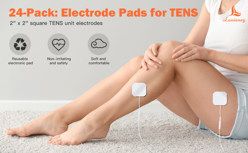 24 Pack 2''x2'' TENS Unit Replacement Pads Reuse More Than