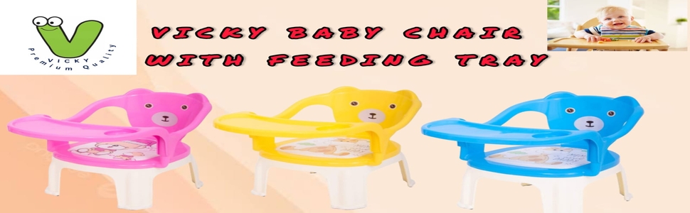 Vicky Plastic Baby Chair/Feeding Chair,Upto 20kgs,1-3 Years Safety Tray Chair/Eating/Toddlers Booster Chair/Portable High Chair for Kids (Green and Orange) Vicky Plastic Baby Chair/Feeding Chair,Upto 20kgs,1-3 Years Safety Tray Chair/Eating/Toddlers Booster Chair/Portable High Chair for Kids (Green and Orange)