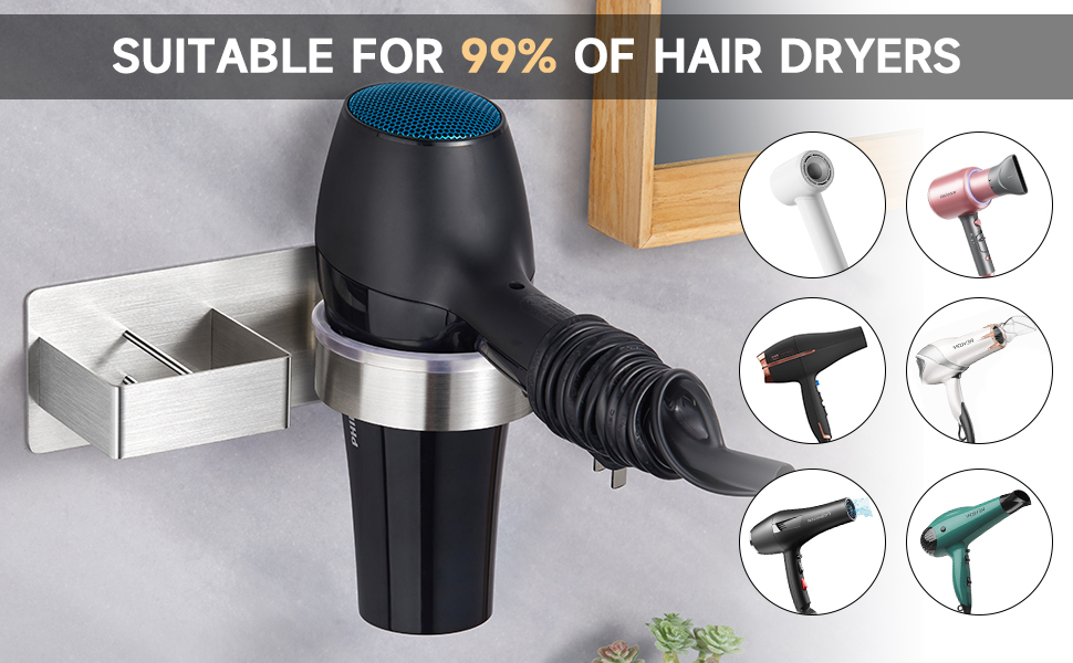 XILIMEN Hair Dryer Holder Wall Mounted, Blow Dryer Holder