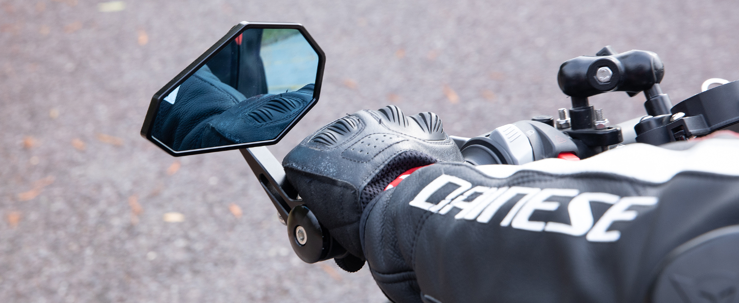 FASTMOMENT Motorcycle Handlebar Bar End Mirror Black