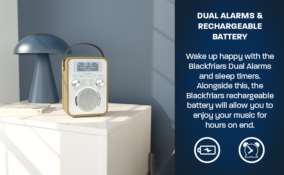 DAB+ DAB FM Digital Radio, Fully Portable, Wireless Bluetooth 5.0, Dual