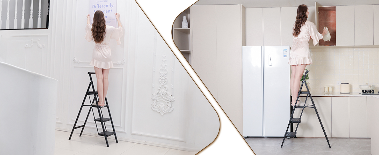 Double Elite 脚立 4段 持ち手付き