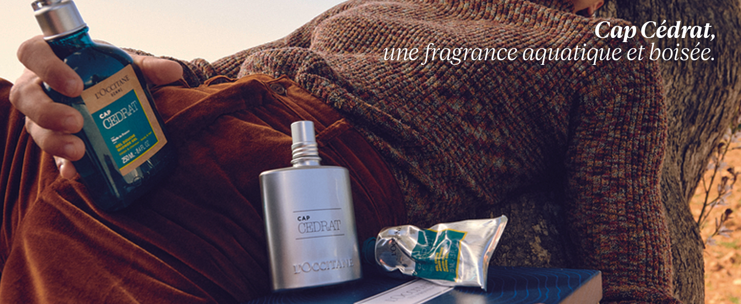 Cap Cédrat, une fragrance aquatique et boisée.