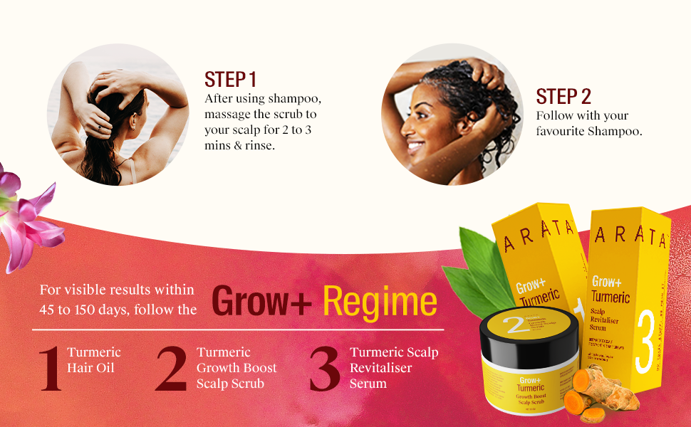 Buy Arata Grow Turmeric Growth Scalp Scrub (50 GM) Infused With