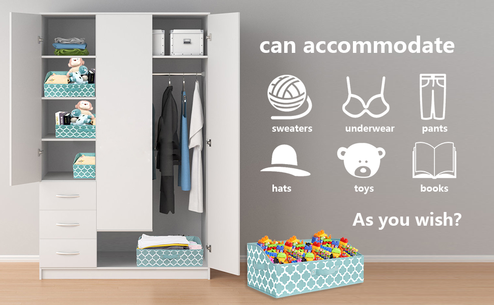 Closet Storage Bins Cloth, Foldable Trapezoid Storage