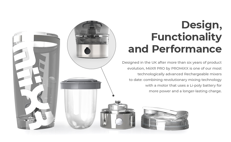 PROMiXX MiiXR PRO Electric Shaker Bottle, Powerful Mixer Bottle for