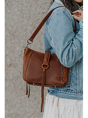 western woven tassel shoulder bag concealed carry