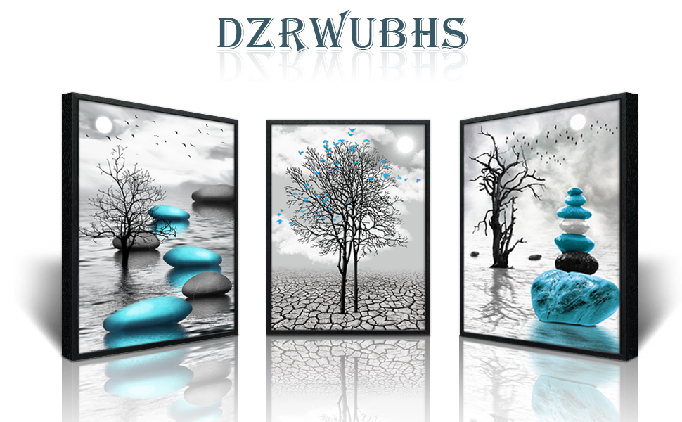 Black Framed Canvas Wall Art for Living Room Wall Decor for