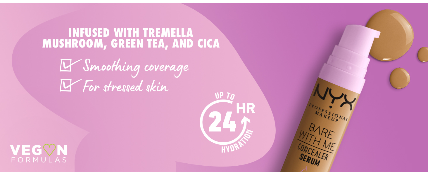 NYX Professional Makeup Bare With Me Concealer Serum, Vanilla 03, 9.6mL