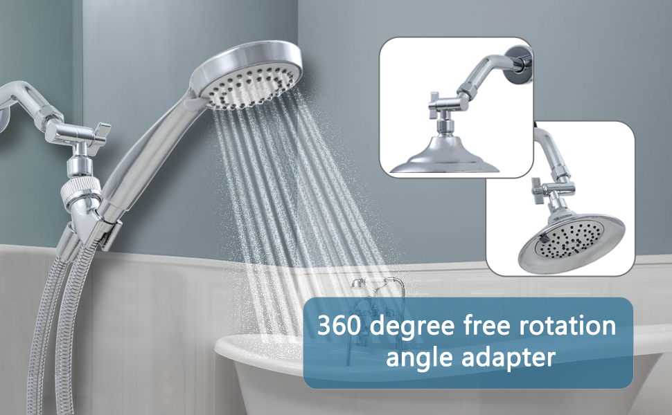 All Metal Shower Angle Adapter, Adjustable Shower Head Extension Adapter, Solid Brass Shower